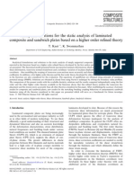 Analytical Solutions For The Static Analysis of Laminated Composite and Sandwich Plates Based On A Higher Order Refined Theory