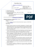 Curriculum Vitae (Rotating Equip. Maint. Engineer)