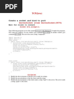 TCP (Java) : Create A Socket and Bind To Port