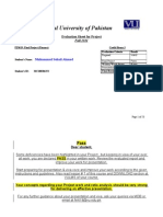 Virtual University of Pakistan: Evaluation Sheet For Project