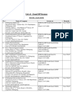 List of - Zonal ISP Licensee: South - East Zone No Name of Company License No Remarks