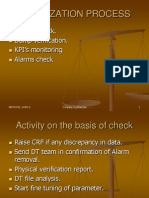 Optimization Process: IP Data Check. Dump Verification. KPI's Monitoring Alarms Check