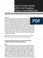 Assessing The Turkish Model As A Guide To The Emerging Democracies in The Middle East