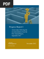 Progress Report I: Action Taken Following The Recommendations From The First Annual Report, September 2011