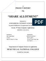 "Share Allotment": Project Report On