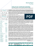 Weakening of Yen Continued Yesterday: Morning Report