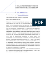 Planificación en El Mantenimiento de Pavimentos Flexibles en Areas Urbanas de La Ciudad de Lima