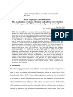 Mixed Language: Mixed Identities? The Mechanisms of Ethnic Retention and Cultural Reproduction in Later-Generation Vietnamese Immigrants in Australia