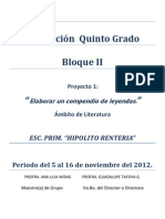 Proyecto 2 Bloque II Quinto Planeacion