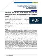 Influence of Inorganic and Organic Nutrient Sources On Soil Properties and Rain-Fed Rice Tissue Nutrient Content in Gambella, Ethiopia