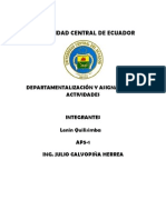 Departamentalización y Asignación Deactividades