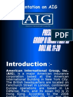 Presentation On AIG