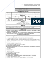 Plano de Psicologia Social I-2012-2º Sem