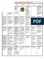 Calendar For December 2012 For Website