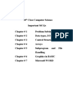 MCQs For Computer Science 10th BISE