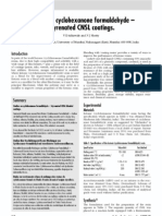 Studies On Cyclohexanone Formaldehyde