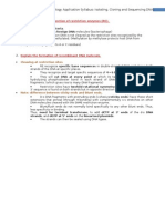 Describe The Natural Function of Restriction Enzymes (RE)