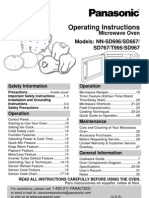 Operating Instructions: Microwave Oven Models: NN-SD696/SD667/ SD767/T995/SD967