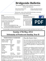 Bridgeside Bulletin: Sunday 27th May, 2012 Solemnity of Pentecost Sunday, Year B