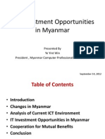 ICT Investment Opportunities in Myanmar (U Ye Yint Win)