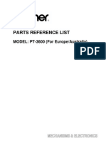 Brother PT-3600 Parts Manual