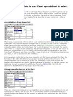 Using Drop Down Lists in Your Excel Spreadsheet To Select Data