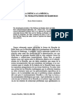 De La Critica A La Mistica Edith Stein y El Neokantismo de Manburgo