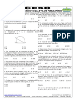 Exercicios CIRCUNFERÊNCIA E VOLUME PARALELEPÍPEDO Extra