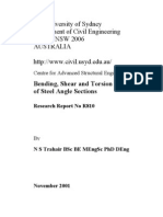 Bending, Shear and Torsion Capaciteis of Steel Angle Sections