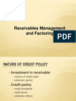 Receivables Management and Factoring