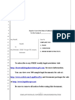 Sample Complaint For Unfair Business Practices in California