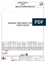 Sewage Treatment Package Cable Sizing: Project: Ardebil Gas Turbine Power Plant