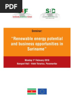 Renewable Energy Potential and Business Opportunities in Suriname, 2-2010