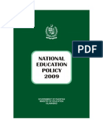 Pakistan: National Education Policy 2009