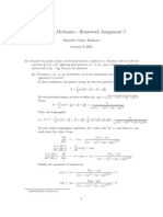 Quantum Mechanics - Homework Assignment 3: Alejandro G Omez Espinosa October 8, 2012