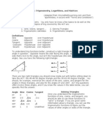 ACT Test: Trigonometry, Logarithms, and Matrices