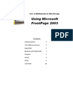 Using Microsoft Frontpage 2003: Use of Multimedia in Web Design