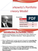 Harry Markowitz's Portfolio Theory Model: Tushar Joshi 14 Pratiksha Pandya 30 Komal Fulekar 09 Mandar Panchal 28