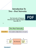 An Introduction To Two - Port Networks: The University of Tennessee Electrical and Computer Engineering Knoxville, TN