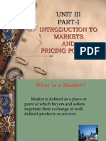 Introduction To Markets and Pricing Policies