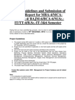 Project Guidelines and Submission of Project Report For MBA-4/MCA-6/MAJM-4/ BAJM-6/BCA-6/M.Sc. - IT/TT-4/B.Sc.-IT-3&6 Semester