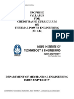 Proposed Syllabus FOR Credit Based Curriculum ON Thermal Power Engineering (2011-12)