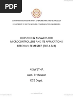 Question & Answers For Microcontrollers and Its Applications Btech Iv-I Semester (Ece A & B)