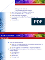 Swift Foundation - Excel: in This Session, You Will Learn To