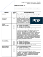 Sample Investigation Improvement Checklist Incident Investigation Guideline