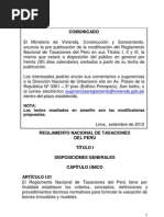 Reglamento Nacional de Tasaciones Perú