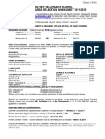 Grade 9 Course Selection Sheet