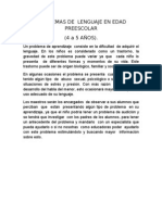 Problemas de Lenguaje en Edad Preescolar