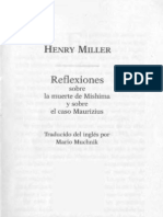 Henry MIller. Reflexiones Sobre La Muerte de Mishima. Reflexiones Sobre El Caso Maurizius.