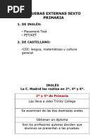 Pruebas Externas Inglés 6º de Primaria